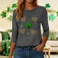 thumbnail image 7 of felwors St Patty's Day Shirt Women 2025 Casual Plus Size 3/4 Sleeve Irish Clover Shirts Funny Saint Patrick's Tunic Tops (Dark Gray, S), 7 of 7