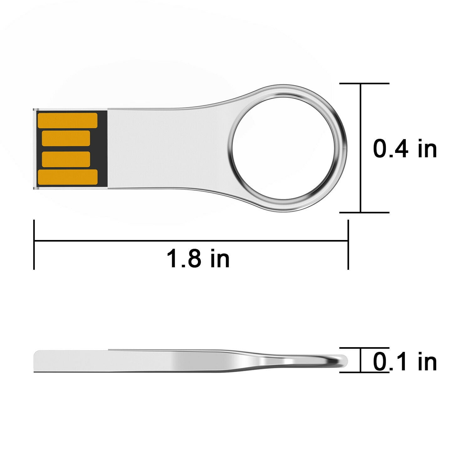 5 Pack 32G USB 2.0 Flash Drive for Key TOPESEL Thin Metal Thumb Drive Pen Drive Silver