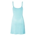 thumbnail image 2 of Made by Johnny Women's V-Neck Spaghetti Strap Tunic Short Dress S AQUA, 2 of 6