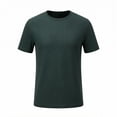 thumbnail image 2 of Dolkfu Green Men'S&nbsp;Shirts Minimalist Pull-On Crew Neck Short Sleeve Tops Modern Athletic Solid T-Shirts Army Green,Xxxl, 2 of 5