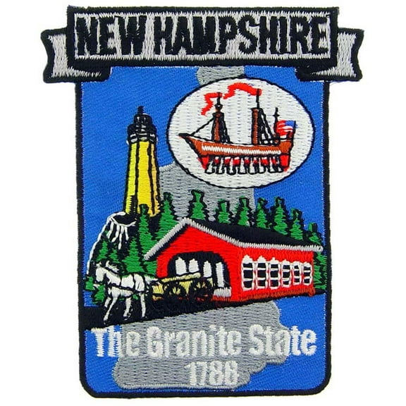 New Hampshire State Map Patch 3"
