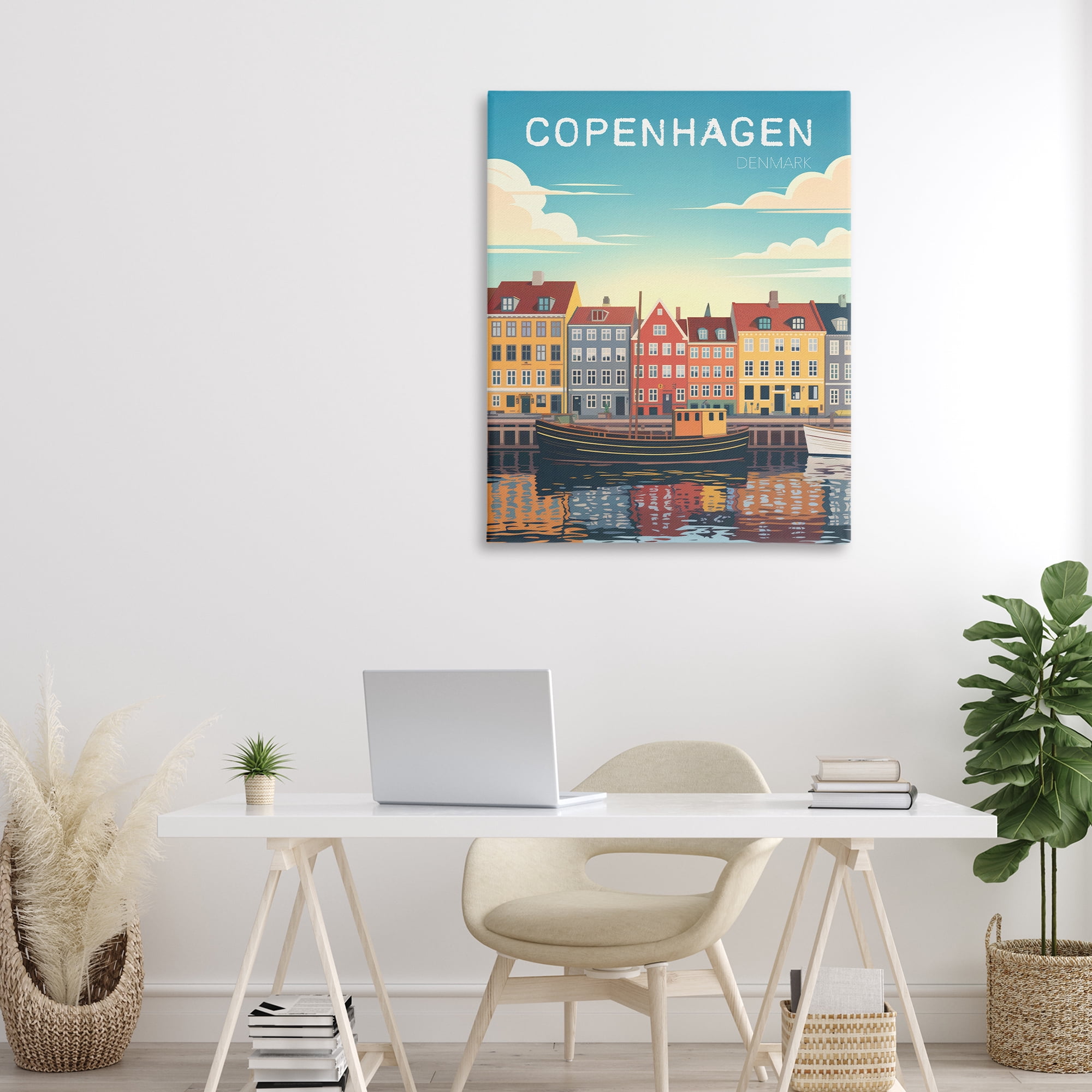Stupell Industries Copenhagen Cityscape with River Canvas Wall Art, design by Andreas Magnusson
