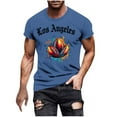 thumbnail image 3 of Tops para hombre, blusas y camisas de manga corta con cuello redondo para hombre, jersey informal con cuello redondo estampado para hombre, pantalones cortos deportivos para fitness, blusa de poliéste, 3 of 5