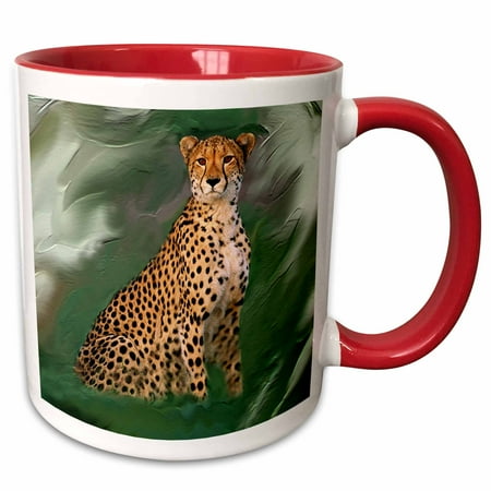 

3dRose Cheetah - Two Tone Red Mug 11-ounce