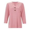 thumbnail image 4 of Women Blouses Rayon T Shirt Solid Womens Casual Tee for Women Toe Smocked Tops for Casual Fall Womens Blouses Lightweight Dress Shirts Lady Wear Nice Shirts Dark Long Sleeve Pink XL, 4 of 8