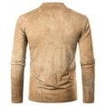 thumbnail image 4 of Inglocry Men's Henley T-Shirt, Long Sleeve Cotton Henley Tees for Men, 3-Button Fall Casual Shirts Earthy Yellow M, 4 of 7