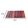 thumbnail image 5 of Aakriti Handmade Rag Rug, Chindi Rug, Multicolored, Indian Rug, Recycled Rug, Boho Style, Decorative Rug ( 5x3 ft) (Pink), 5 of 5