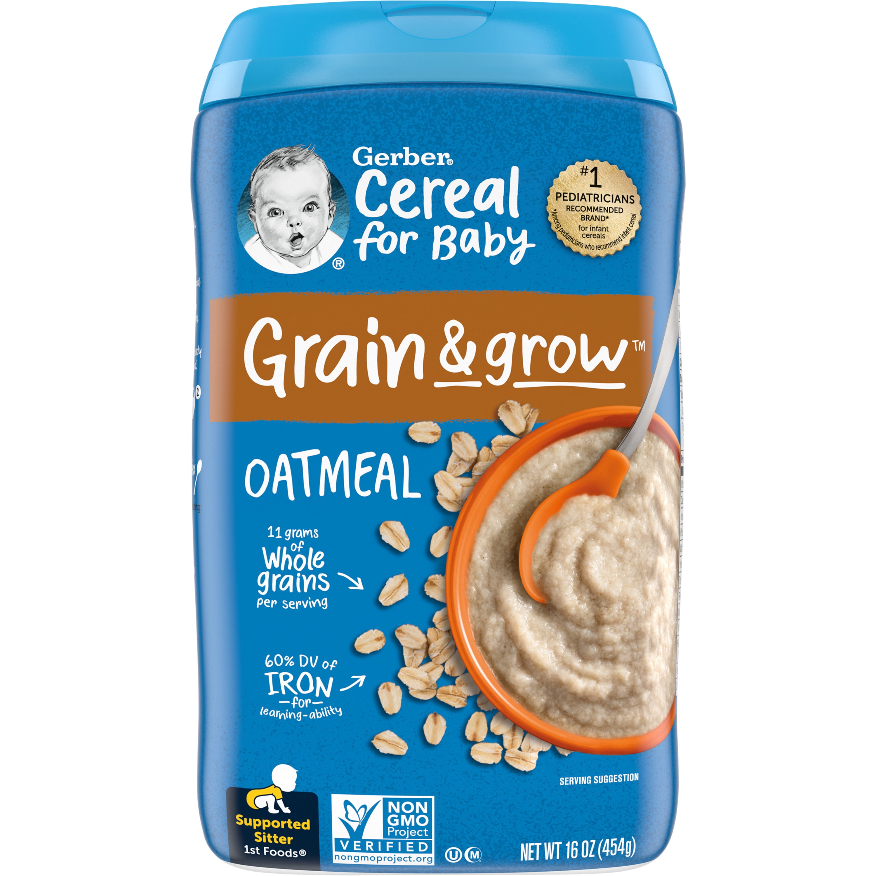 Gerber 1st Foods Cereal For Baby Grain And Grow Baby Cereal Oatmeal 16