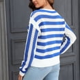 thumbnail image 2 of Gibobby Sueteres Para Mujeres Calientitos Suéter de mujer de talla grande con cuello redondo y manga larga a de corte hueco(Azul,G), 2 of 4