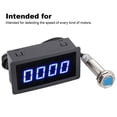 thumbnail image 3 of Metal Automotive Digital Tachometer Portable Professional Four Digit 30mA 10-9999rpm Voltage Speed Meter Measuring Equipment Blue LED, 3 of 9
