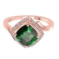 thumbnail image 2 of AoneJewelry 2.35 Carat Halo Diamond Emerald Ring In 10K Solid Rose, White & Yellow Gold, 2 of 5