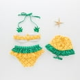 thumbnail image 6 of Pineapple Print Polyester Bikini Swimsuit Set (Girl's 12-14) 3-Piece Set, 6 of 9