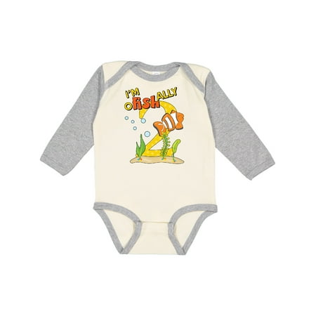 

Inktastic I m O-Fish-Ally Two- cute clownfish second birthday Gift Baby Boy or Baby Girl Long Sleeve Bodysuit