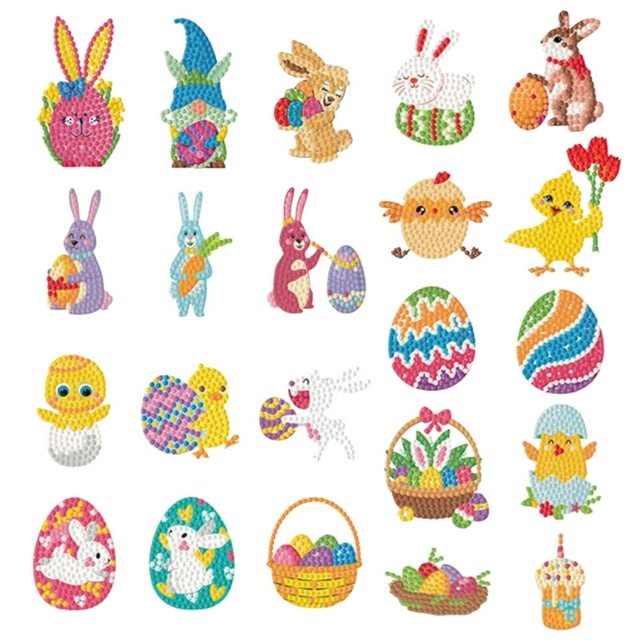 de pintura de DIY de dibujos animados, artesanías hechas , decoración para hogar, adorno de huevo de de Pascua F