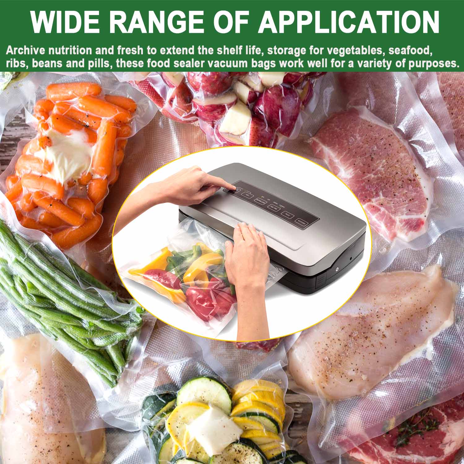 Camkey Vacuum Sealer Bag Rolls, 11" x 197", 2-Pack photo 4