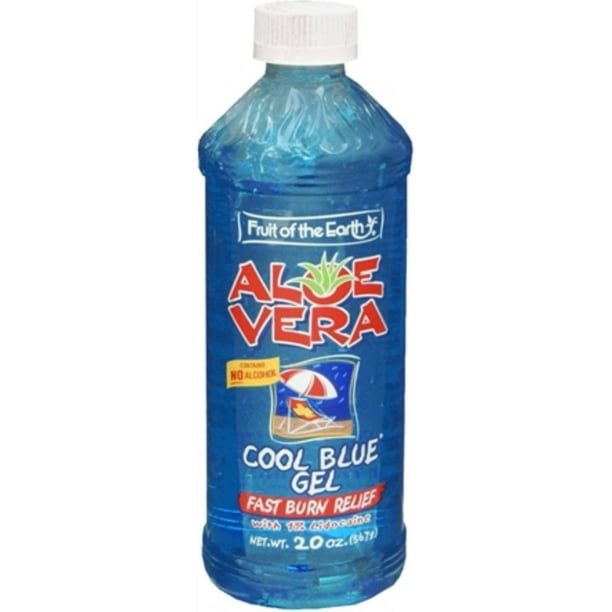 Fruit of the Earth Aloe Vera Cool Blue Gel Lidocaine Fast Burn, 4Pack