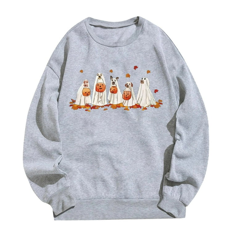 Women s Casual Printed Long Sleeve Round Neck Sweatshirt Top 2024 New Walmart