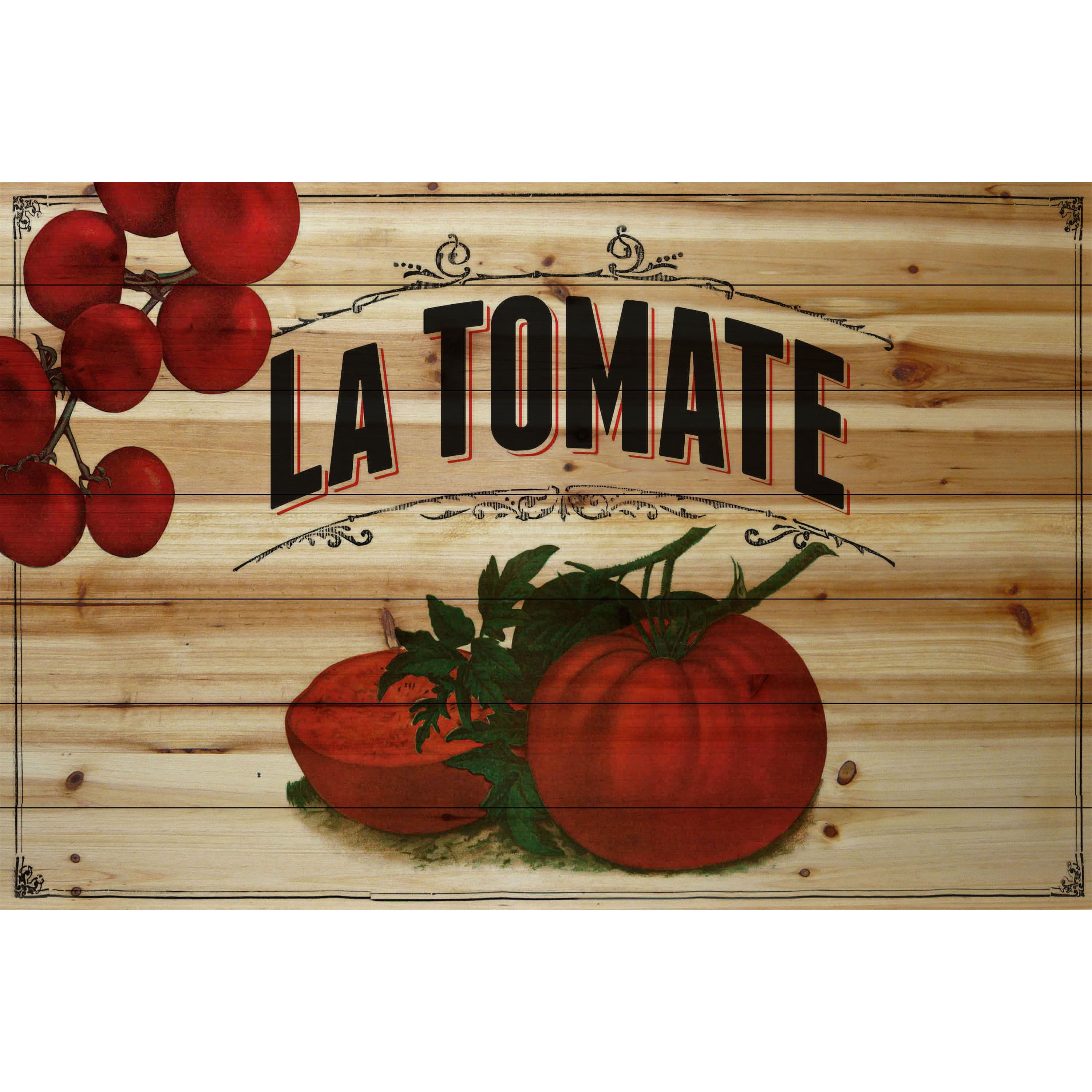 Marmont Hill "French Produce Tomato" Painting Print on Natural Pine Wood