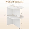 thumbnail image 2 of 2PCS Half Round Founctional Side Table, 2-tier Wooden Nightstand w/Open Storage Shelves, 2 of 9