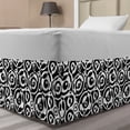 thumbnail image 1 of Black and White Bed Skirt, Circular Pattern Monochrome Dots with Bullseye Design Abstract Modern Art, Elastic Bedskirt Dust Ruffle Wrap Around for Bedding Decor, 4 Sizes, Black White, by Ambesonne, 1 of 2