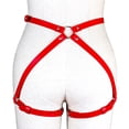 thumbnail image 3 of Elastic Punk Gothic Thigh Loop Garter Belt Round Thigh Belt Suspender Girl Black Red, 3 of 3