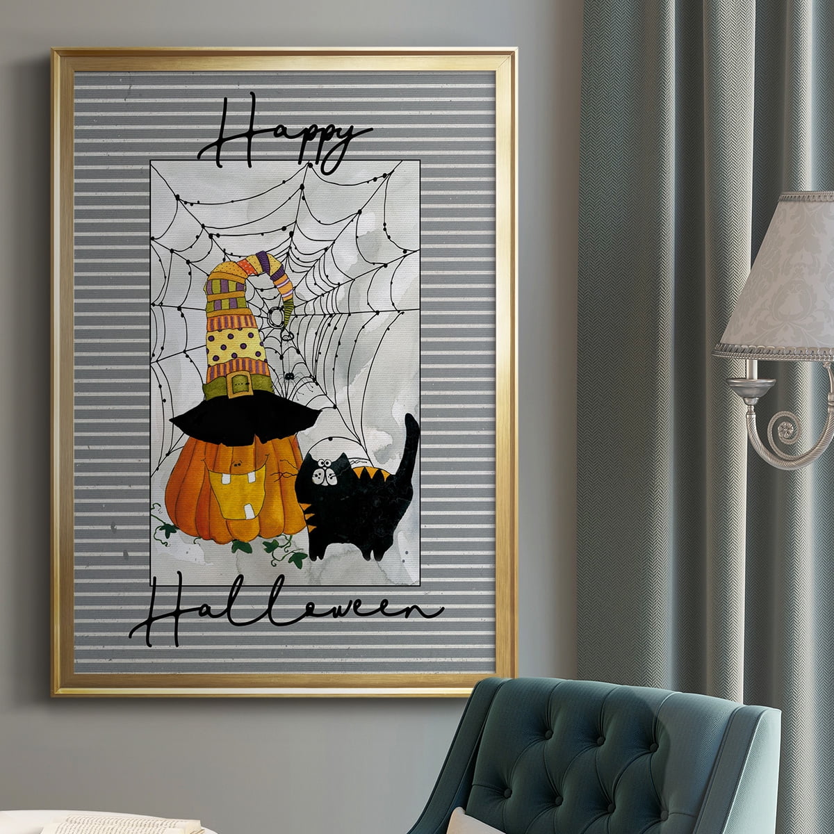 Happy Halloween Pumpkin Premium Classic Framed Print - Ready to Hang