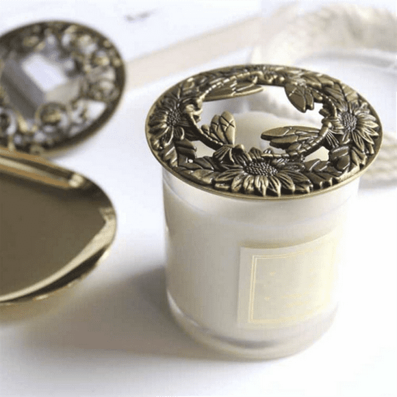 Candle Toppers Scented Candles Cover,Candles Gifts for Women,Help Jar Candles Melt Evenly Snowflake Silver 8.8cm