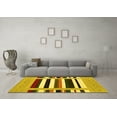 thumbnail image 3 of Ahgly Company Indoor Round Abstract Yellow Contemporary Area Rugs, 6' Round, 3 of 4