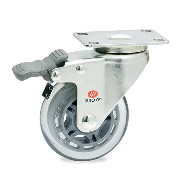 Carrymaster ACSU-102SFB Light-Duty Swivel Flange Brake Non-Leveling Caster