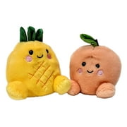 Set of 2 MELLOW PEACH & PERKY PINEAPPLE Palm Pals 5" Stuffed Plush, Aurora