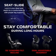 RESPAWN SPECTER Ergonomic Office Chair with Lumbar Support, Headrest, Adjustable Arms - Comfy Breathable Mesh Computer Desk Seat for Home Office, High Back Reclining Gaming Chairs for Adults - Black