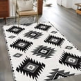 thumbnail image 4 of 3x5 Washable Area Rug, Bohemian Black Non-Slip Rectangle Rug for Living Room Bedroom, Gray Aztec Ethnic Style Geometric Country Indoor Low Pile Floor Mat for Home Decor, 4 of 9