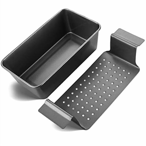 Meatloaf Pan with Drain Tray,9 x 5 Inches Loaf Pans with Insert,Nonstick Meat Loaf for Baking,Reduce the Fat and Kick Up the Flavor