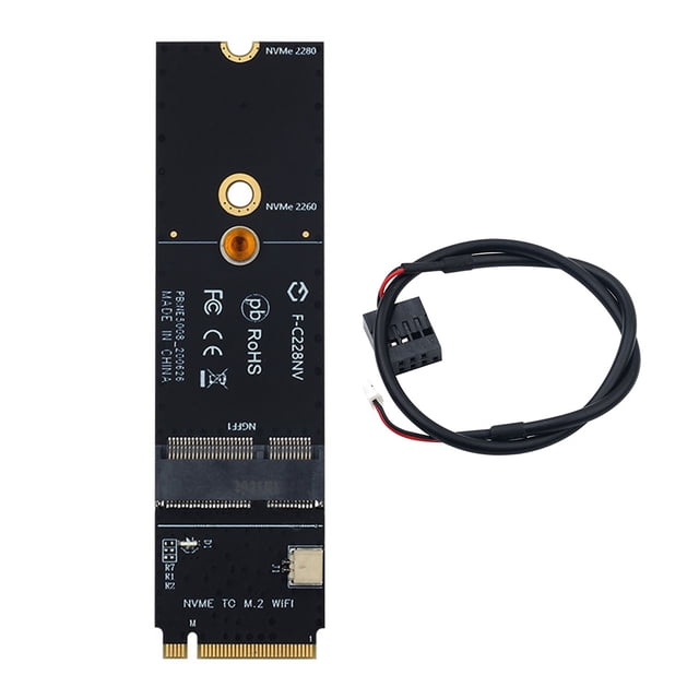 Sywqhk Adaptador de tarjeta WiFi Bluetooth PCIe con ranura para llave M.2 M a M2 A + E para AX200 9260AC