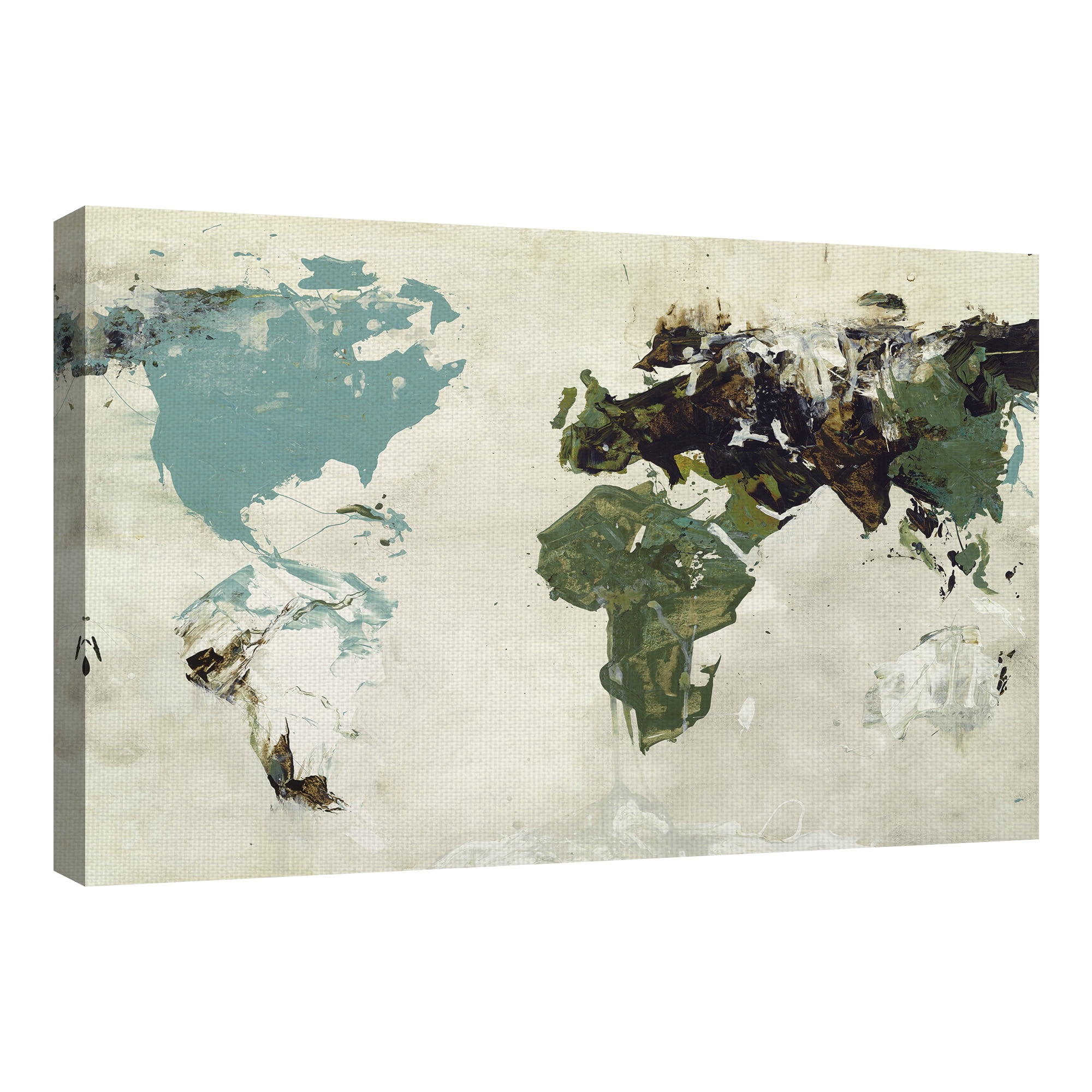 Masterpiece Art Gallery I See The World Map by Purple Moose Basics Canvas Art Print 24" x 36"