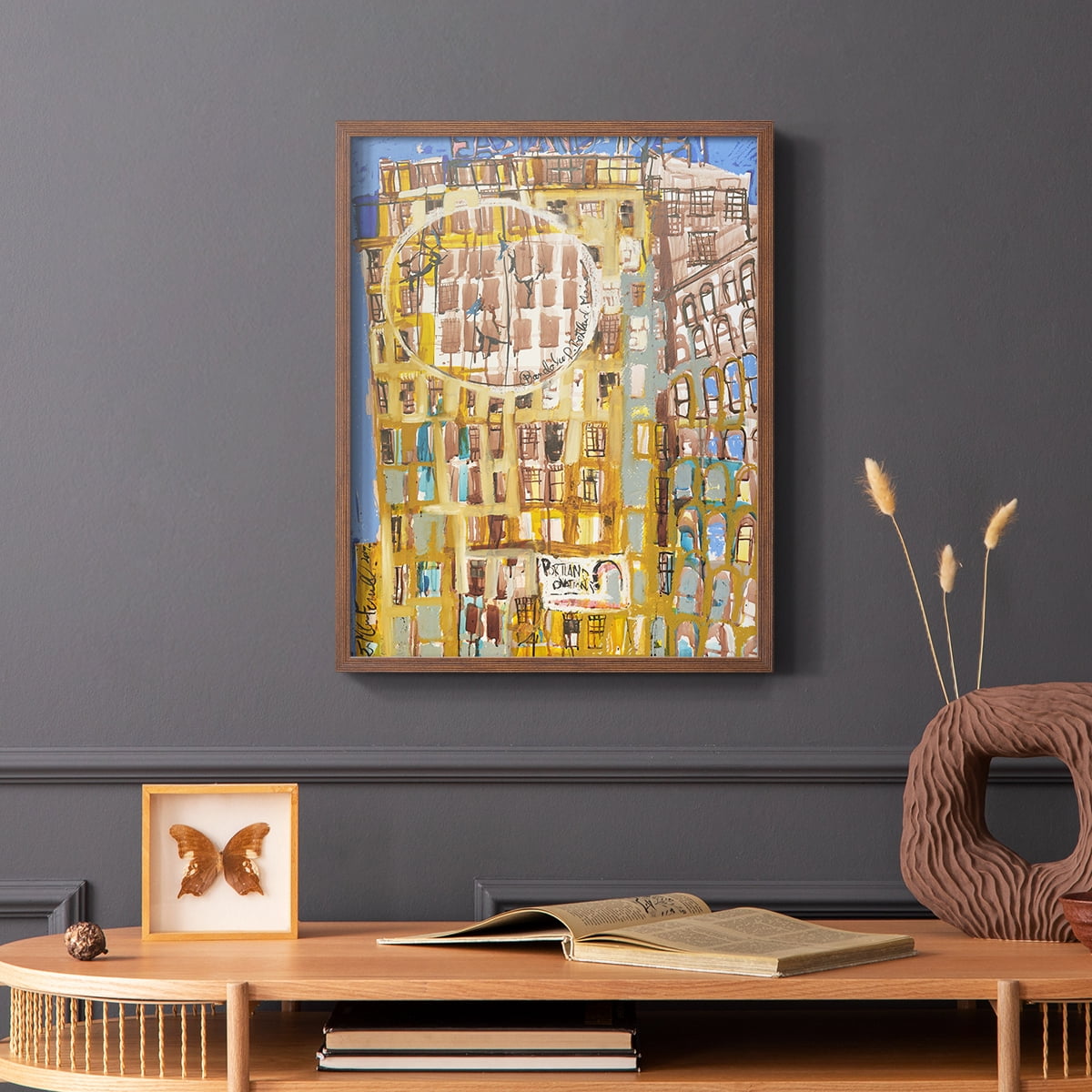 Bandaloo II Framed Print in Brown Solid Wood Framed Print No Nail Hanging