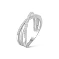 thumbnail image 3 of JewelersClub 0.925 Sterling Silver Criss Cross Ring – 1/4 Carat White Diamond Ring with 0.925 Sterling Silver X Ring – Real Diamond Criss Cross Ring with Hypoallergenic 0.925 Sterling Silver Ring, 3 of 5