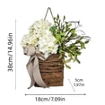 thumbnail image 6 of XEAZON Hydrangea Door Hanger Basket Wreath, Cream Hydrangea Wreath, Farmhouse Wreath with Wildflowers,Christmas Wreath for Front Door with Rattan Basket and Burlap Bow for Wall Porch Xmas Decor, 6 of 6