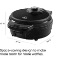 thumbnail image 3 of Chefman Anti-Overflow Belgian Waffle Maker w/ Shade Selector, Non-Stick Plates - Black, New, 3 of 8