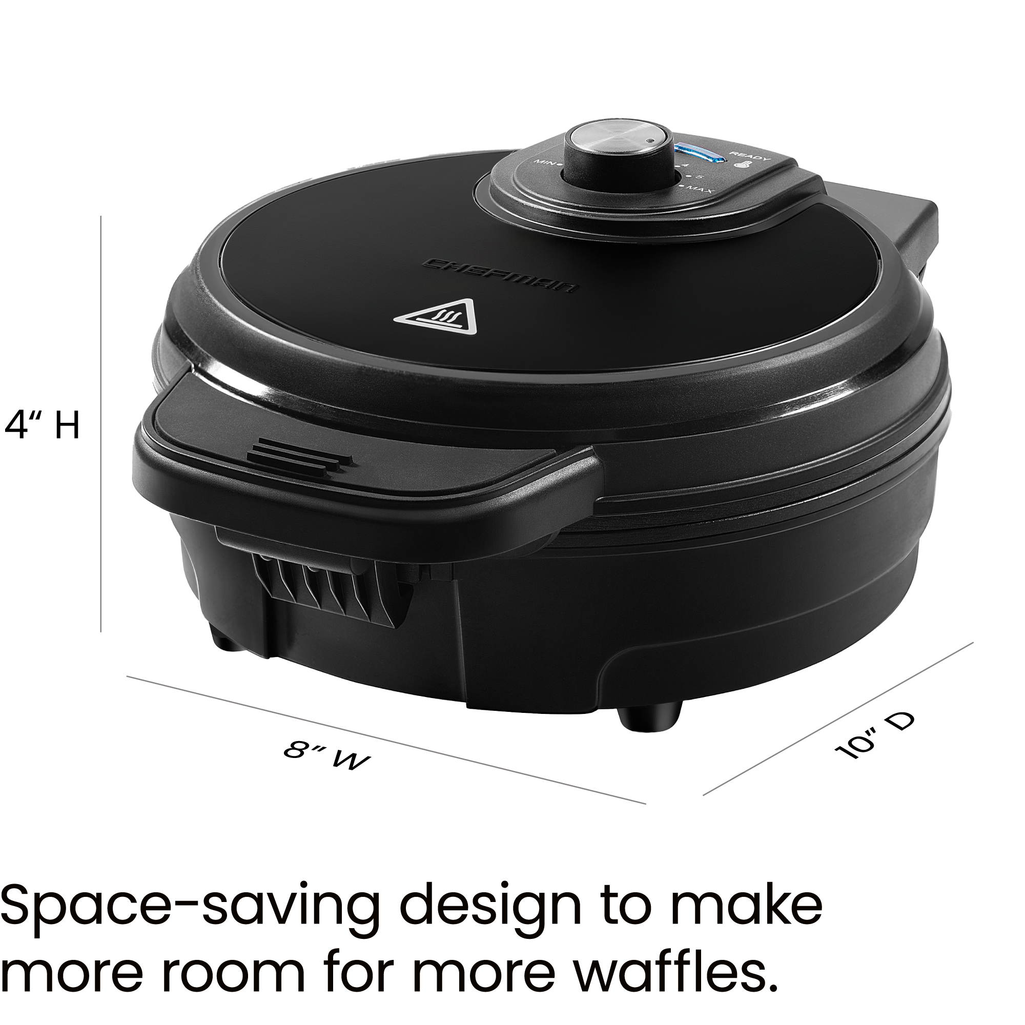 Chefman Anti-Overflow Belgian Waffle Maker Black photo 3