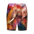 thumbnail image 5 of Easygdp Oil Paintings of Elephants Men's Short Pajama Pants, Sleep Shorts, Household Pants, Casual Pants with Pockets - XX-Large, 5 of 9
