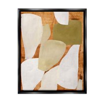 Stupell Industries Rustic Layered Shapes Abstract Painting Black Floater Framed Canvas Art Print Wall Art, 25 x 31