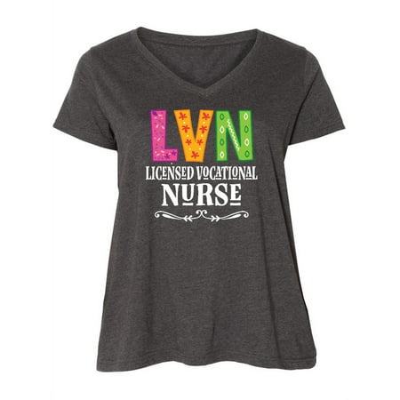 

Inktastic LVN Licensed Vocational Nurse Women s Plus Size V-Neck