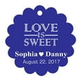 thumbnail image 1 of 100 PCS Love is Sweet Custom Made Scallop Edge Rong Hang Tags Personalized Wedding Party Favor Gift Tags, 1 of 1