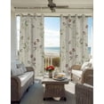 thumbnail image 4 of Flower Leaves, Blackout Curtains 45 Inches Long for Bedroom, Farmhouse Country Flower Bud Watercolor Thermal Insulated Room Darkening Black Out Window Curtain Panels Grommet Drapes for Living Room, 4 of 8