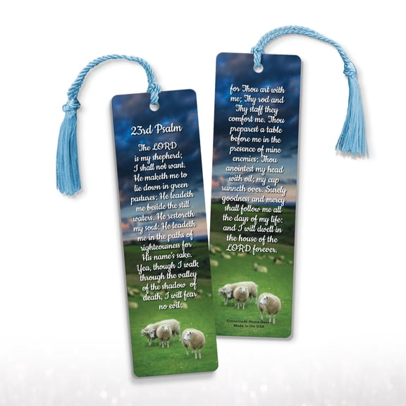 Psalm 23 Bookmark 12 Pack with Tassels – Church Memorial Keepsake 7.25" x 2"