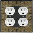 thumbnail image 1 of Metal Light Switch Plate Cover Black Yellow French Victorian Frame FRA004, 1 of 13