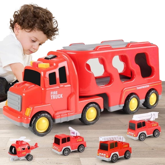 Esaierr 3-5Y Baby Toddler Large Double Storage Truck Toys Music & Lights Construction Car Toys Inertia Car Boy Toys