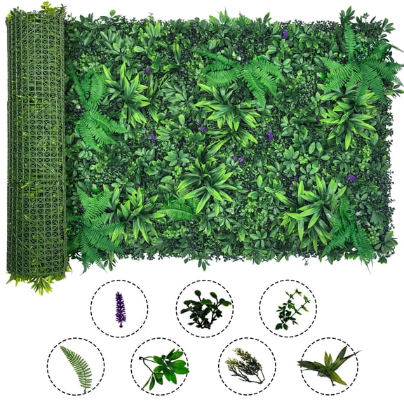 ODTORY 120" Lx 40" W Artificial Greenery Grass Wall Panel,UV-Anti Faux Boxwood Hedge Privacy Fence Screen for Indoor Outdoor Backdrop Decor