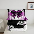 thumbnail image 5 of Erosebridal Purple Bow Tie Comforter Sets Full Size, Abstract Geomrtry Comforters & Duvets, Princess Style Decor, Reversible, 5 of 7